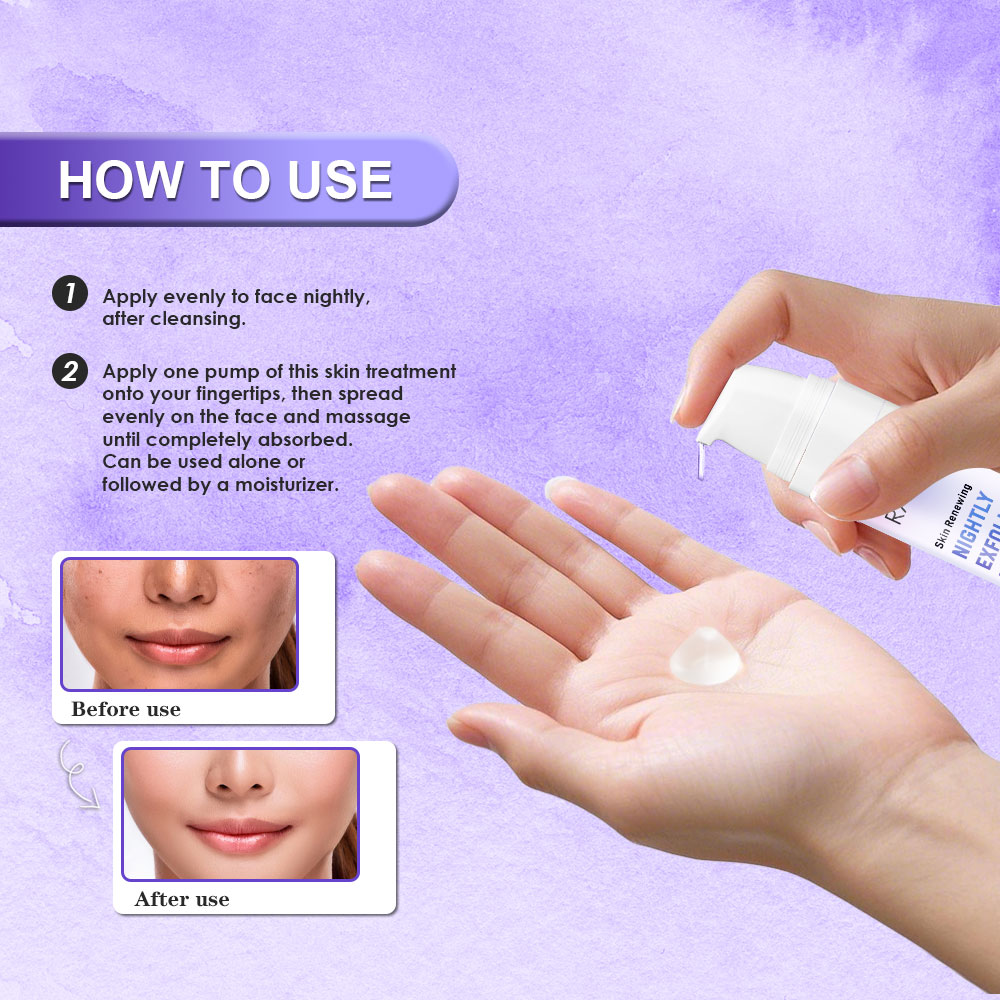 Wholesale Skin Renewing Nightly Exfoliating Anti-Aging Serum 50ml for Facial Exfoliation Pore Reduction and Anti-aging