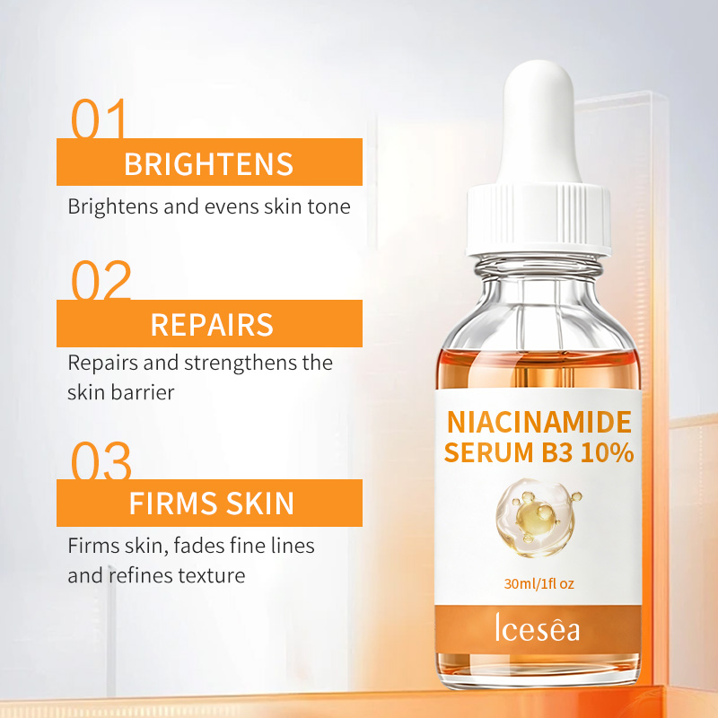 ICESEA 10% Niacinamide B3 Facial Serum | Brightening &amp; Firming Essence with Vitamin C &amp; Snail Collagen for Even, Glowing Skin