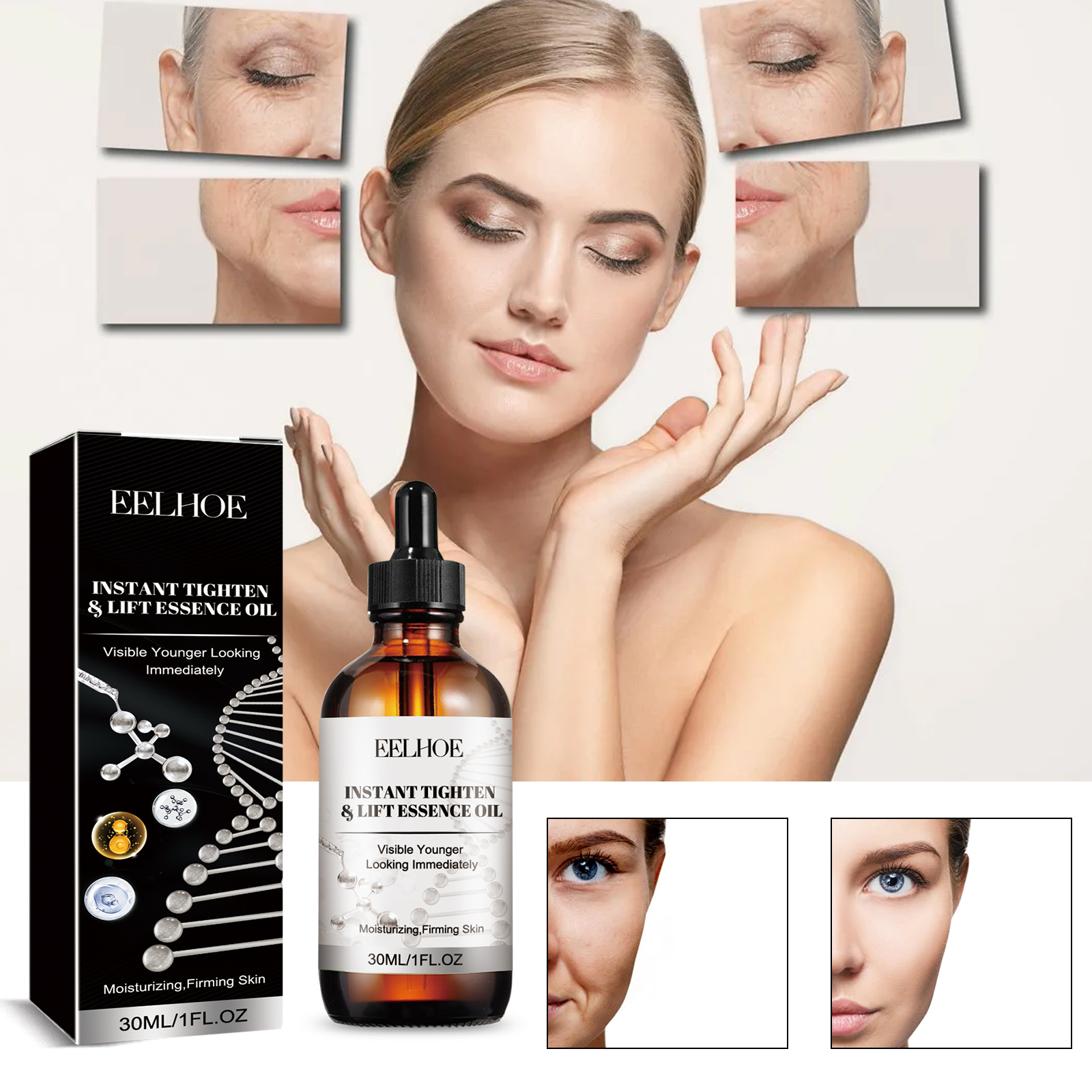 Firming Wrinkle Smoothing Instant Face Wrinkle Fading Moisturizing Skin Care Instant Facial Firming Lifting Essential Oil
