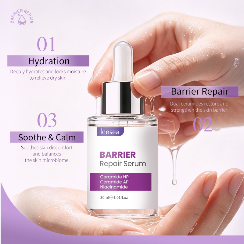 OEM Ceramide Niacinamide Barrier Strengthening Serum Restoring Hydrating Calming for Dry Damaged Sensitive Skin
