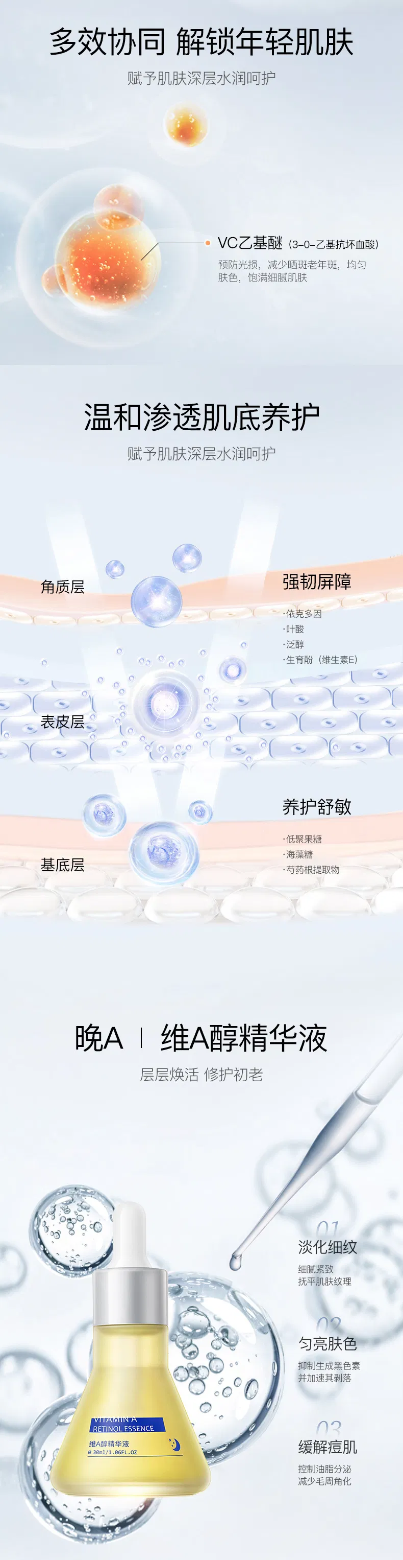 Vitamin C and Retinol Essence Enhances Skin Perfect for Evening Skincare and Overnight Repair Essence