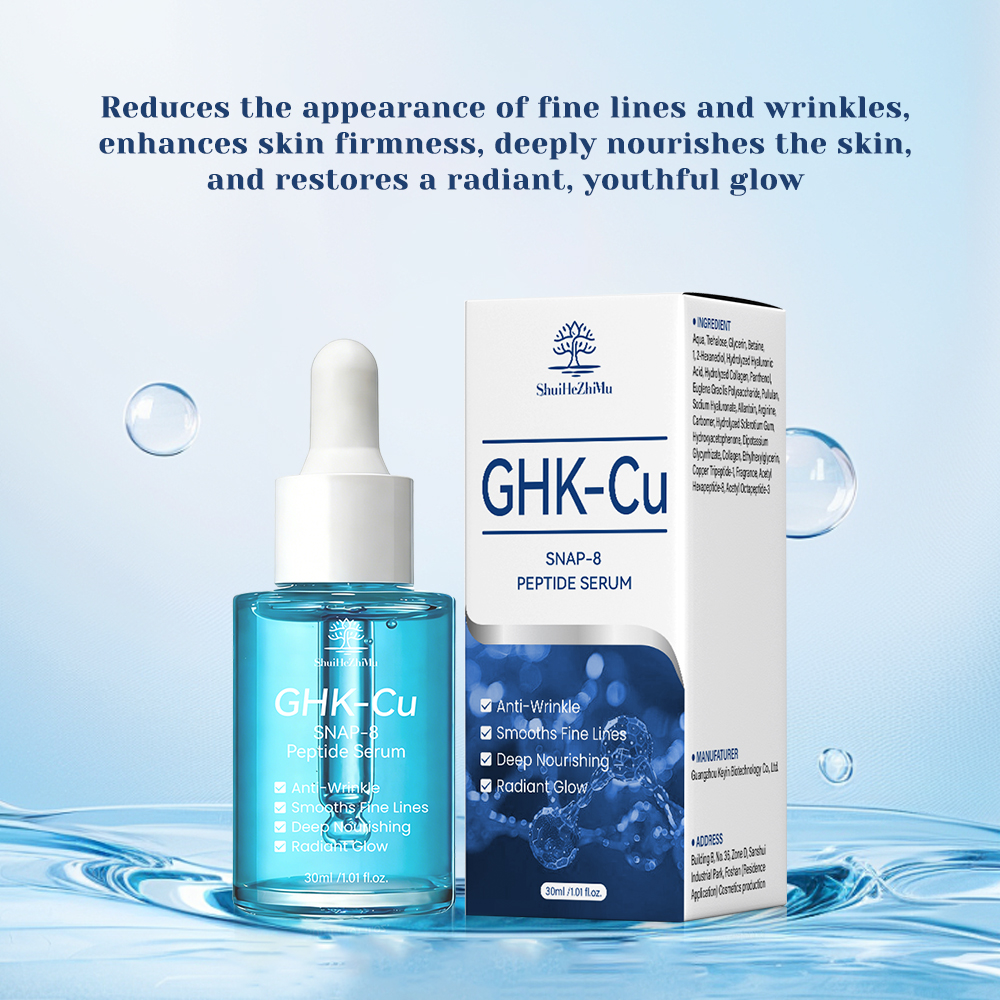 Custom GHKcu Blue Copper Peptide Serum Firming &amp; Plumping Face Skin Anti-Aging Reduces Fine Lines Improves Skin Barrier Tone up