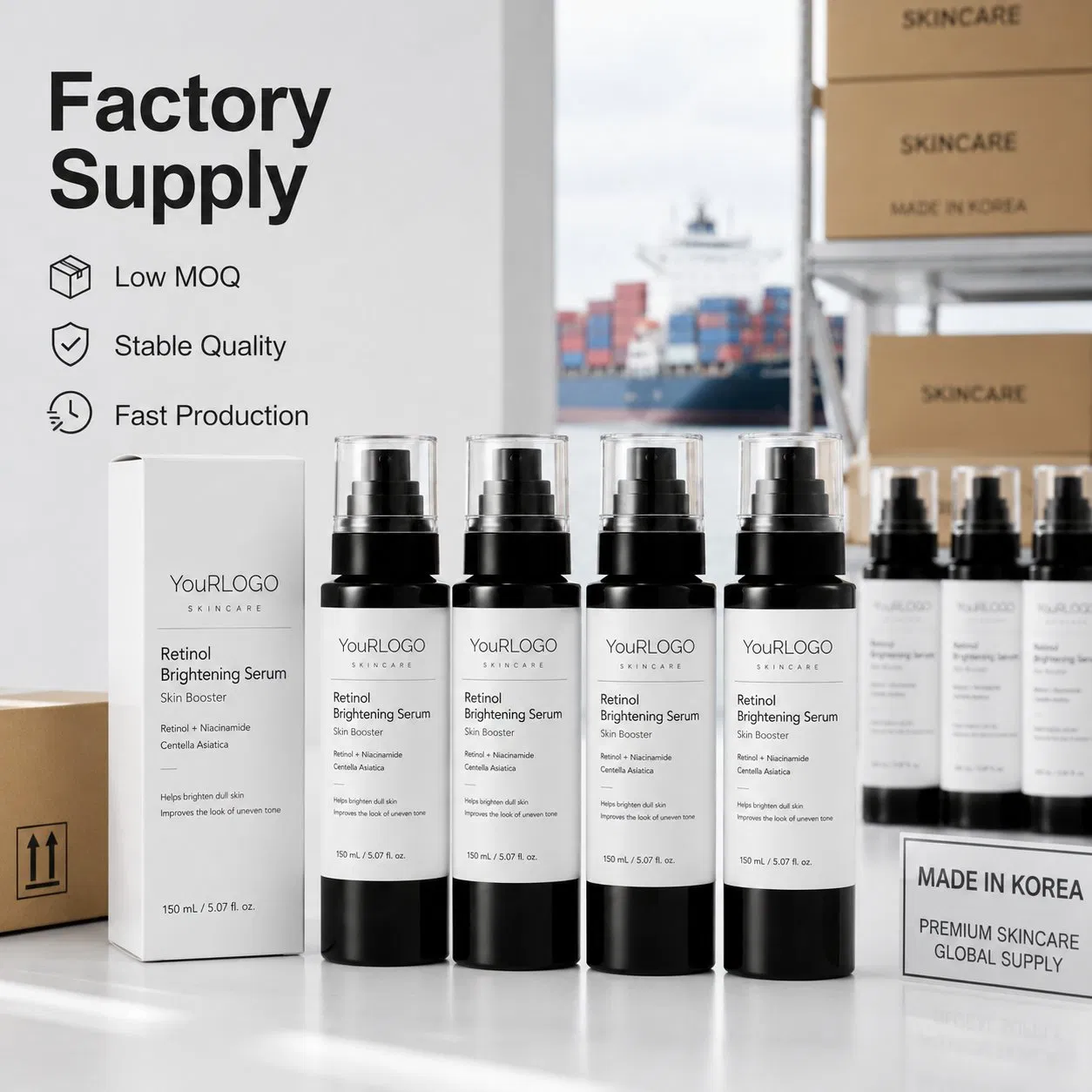 Private Label Brighter Tone Smoother Firmer Feel Improves Skin Clarity Nourish Skin Nighttime Repair Retinol Brightening Serum