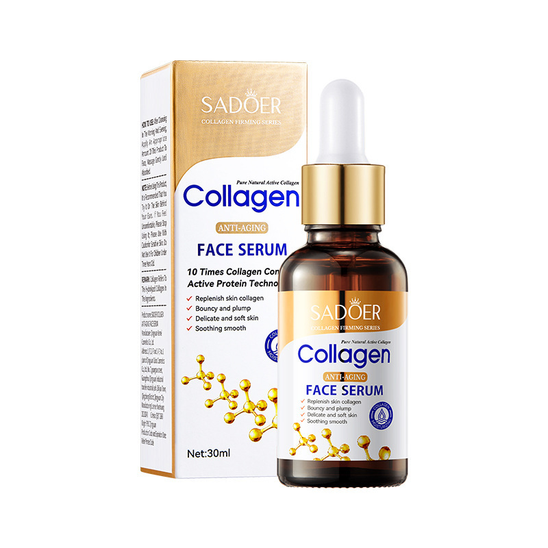 30ml SADOER Facial Collagen Essence Liquid Whitening Hyaluronic Acid Anti Age Moisturizing Whitening Skin Care Face Serum