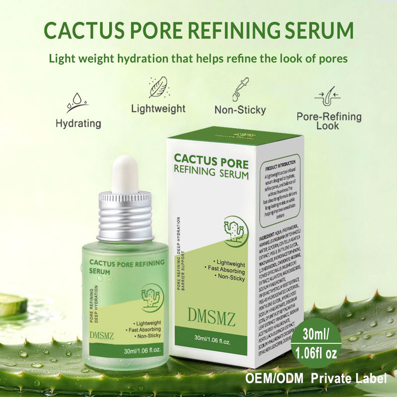 Oil Control Deep Hydration Skin Brightening for Rough Dull Skin Cactus Pore Minimizing Facial Serum
