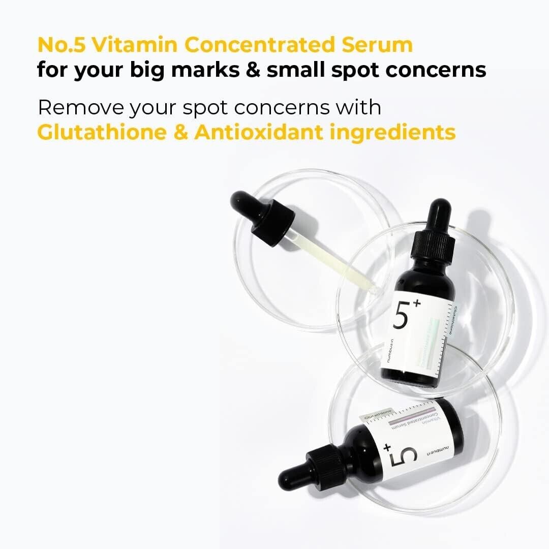 Korean NO.5 Vitamin C Concentrated Face Serum 30ml Liquid for Lightening and Dark Spot Removal Whitening with NO.5 Effect