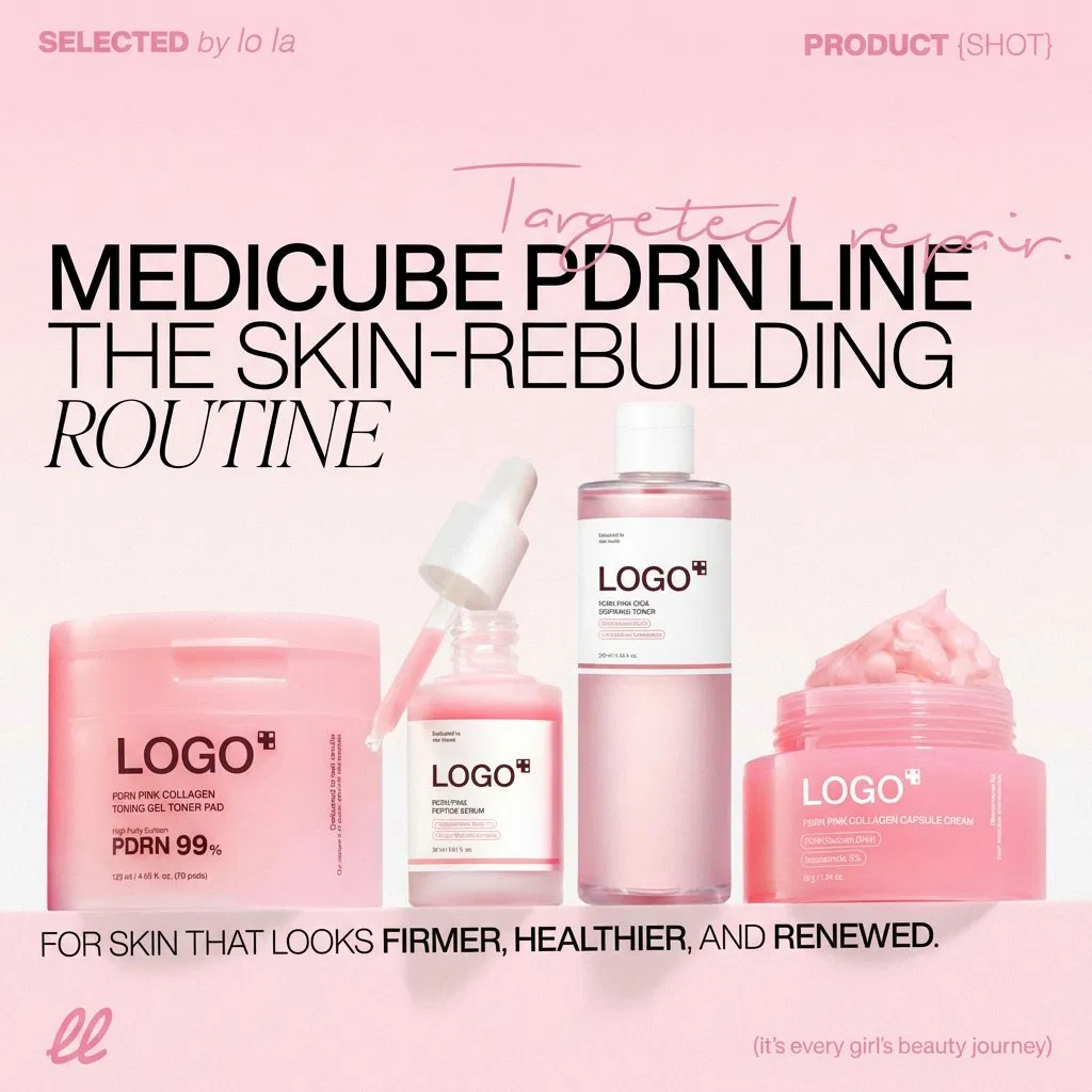 Targeted Repairing Firming Brightening Renewed Healthier Glowing Radiant Pdrn Pink Collagen Peptide Routine Skin Rebuilding Facial Cream Serum Set