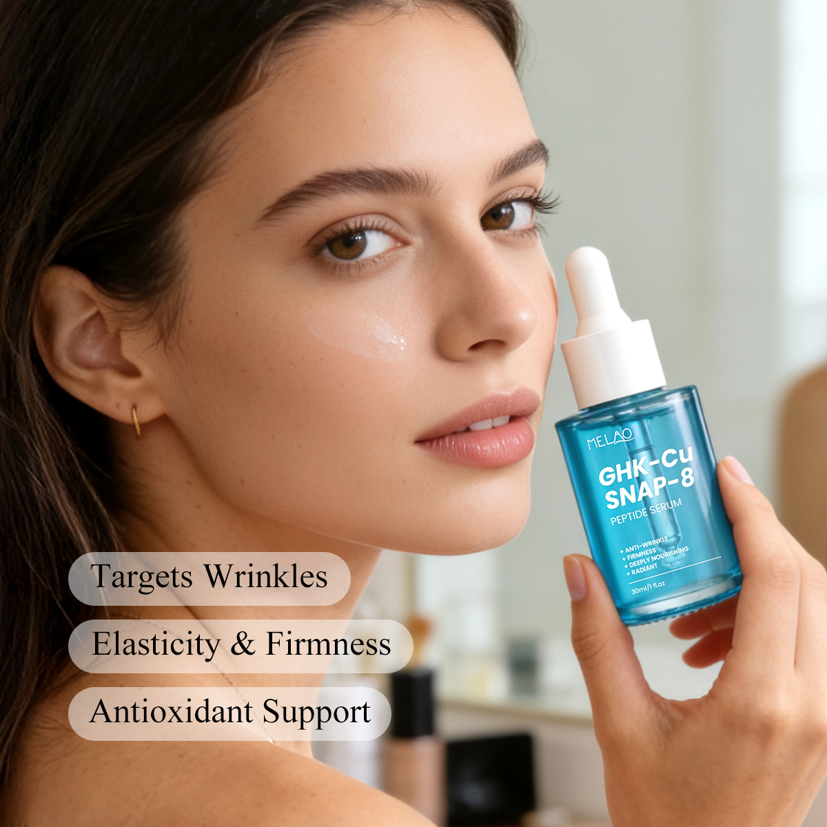 MELAO OEM Skincare Anti Aging Hyaluronic Acid Niacinamide Vitamin C E Skin Care Face Serum Facial Whitening 4 in 1 Serum