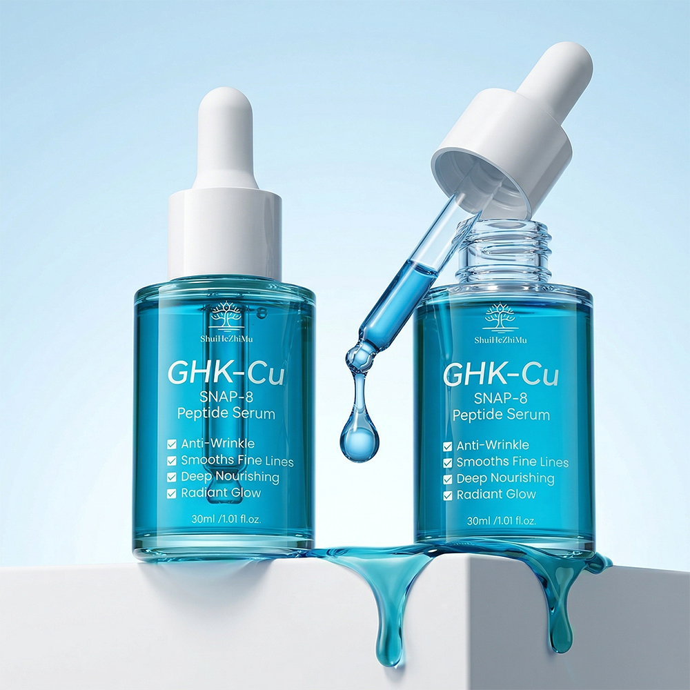 OEM GHK-Cu SNAP 8 Blue Copper Peptide Facial Serum Sensitive Skin Ectoin Plant Extract Soothing Barrier Repair Anti-Aging