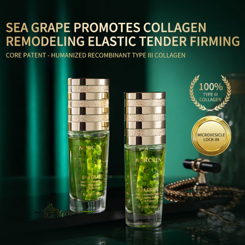 Hot Sales OEM/ODM Firming Anti-Aging Serum Sea Grape Peptides Lightening Oil Cream Face Skin Whitening Anti-Wrinkle Aging Serum