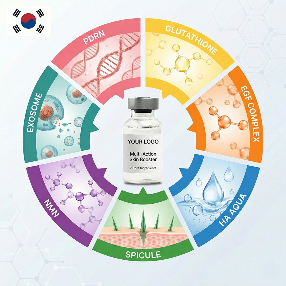 Premium PDRN HA Peptide Niacinamide Hyaluronic Acid Anti-Aging Whitening Firming Snail Collagen 24k Gold Liquid Serum for Face