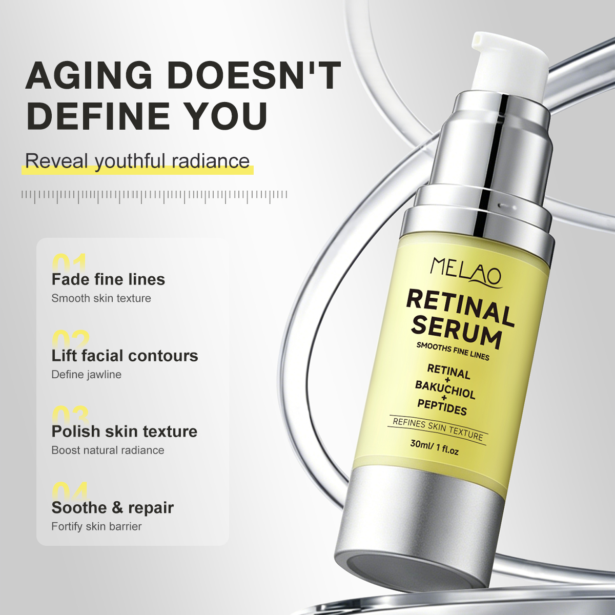OEM Reduces Fine Lines Boosts Collagen Lifts Gentle Anti-Aging Essence Skin Care Firming Tightening Anti Aging Retinal Serum