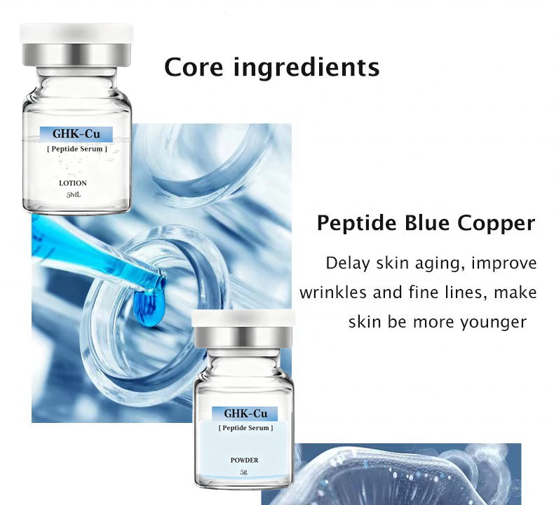 Hyaluronic Acid GHK-CU Powder Cosmetic Grade Facial Serum Anti-aging Skincare Blue Copper Peptide Wrinkles Removal Face Essence