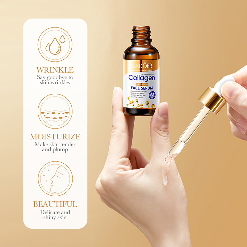 Private Labels SADOER Collagen Anti-wrinkle Facial Serum Face Skincare Beauty Products Essence Firming Moisturizing Nourishing
