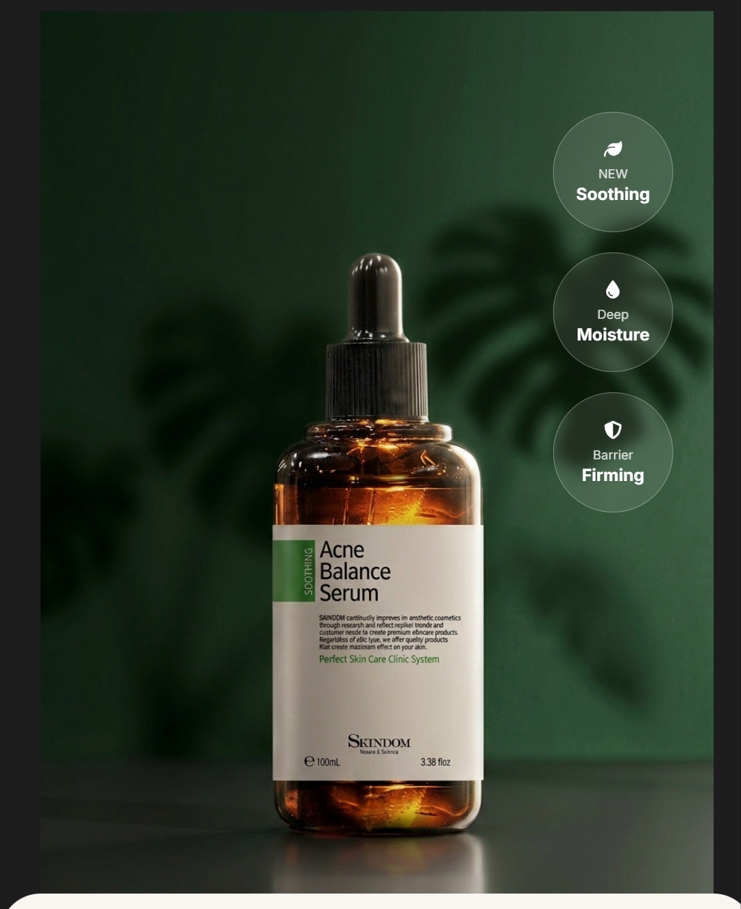[OEM/ODM] Acne Balance Serum 100mL Face Serum For Acne Treatment Soothing Moisture Firming