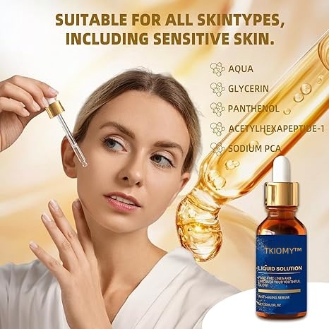 Facial Serum Liquid Solution Vitamin C E Anti-Aging Serum Boosts Skin Collagen Diminishes Fine Lines Wrinkles for Youthful Glow