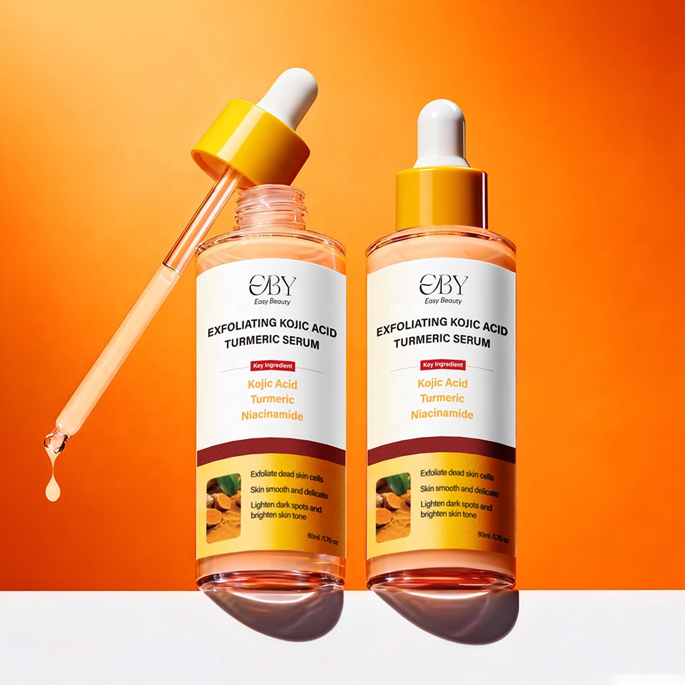 Kojic Acid Turmeric Peel Shot Serum 80ml Korean Exfoliating Facial Serum for Dark Spot Care Gently Removes Dead Skin Brightens