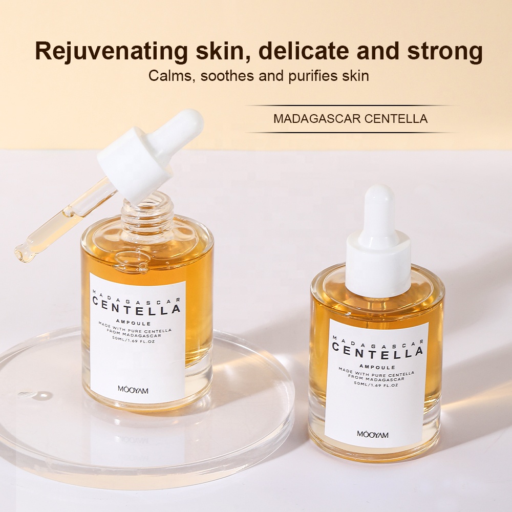 Private Label Centella Asiatica Extract Ampoule Facial Serum for Soothing Sensitive and Acne Skin All-in-one Facial Serum