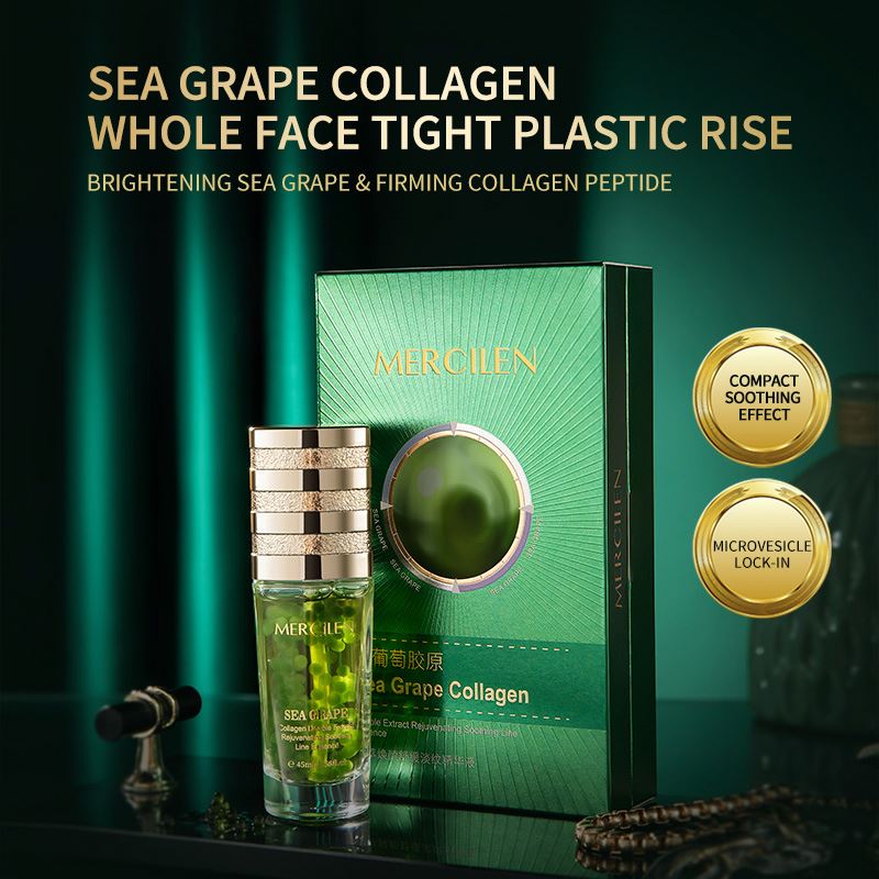 Hot Sales OEM/ODM Firming Anti-Aging Serum Sea Grape Peptides Lightening Oil Cream Face Skin Whitening Anti-Wrinkle Aging Serum