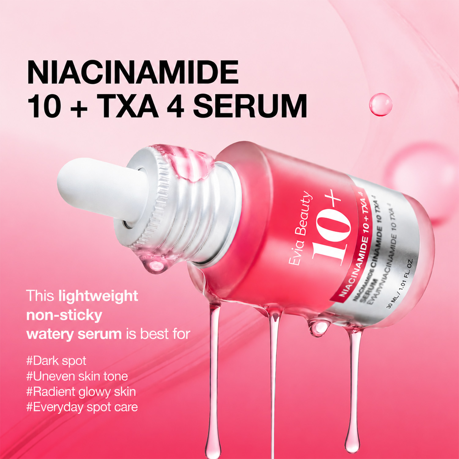 Private Label 30ml 10% Niacinamide 4% TXA Tranexamic Acid Face Serum Dark Spot Corrector Hydrating Brightening Skin Care OEM ODM