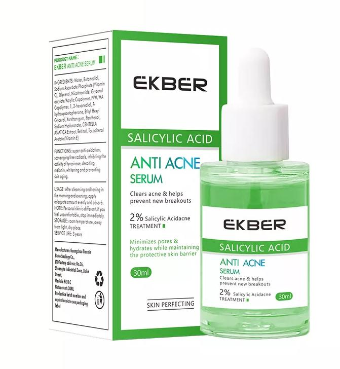 Salicylic Acid Anti Acne Oil Control Pimples Pores Removal Whitening Moisturizing Anti Aging Face Serum Turmeric Kojic Acid Acne Treatment Serum