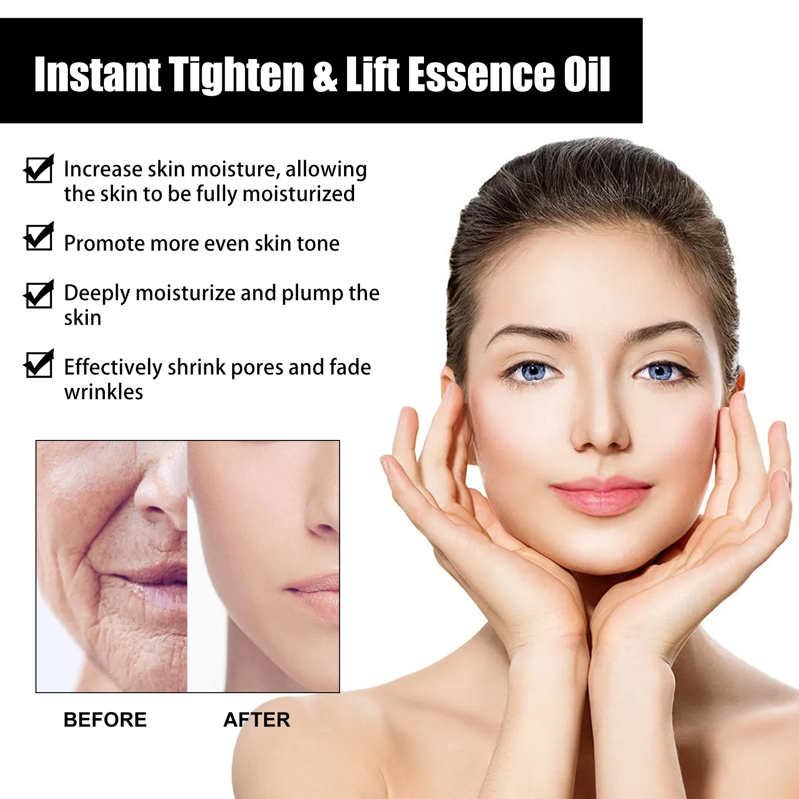 Firming Wrinkle Smoothing Instant Face Wrinkle Fading Moisturizing Skin Care Instant Facial Firming Lifting Essential Oil