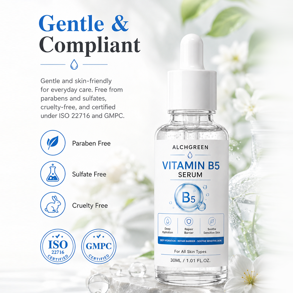 Private Label Gentle Facial Serum for Hydration and Barrier Repair Vitamin B5 Serum