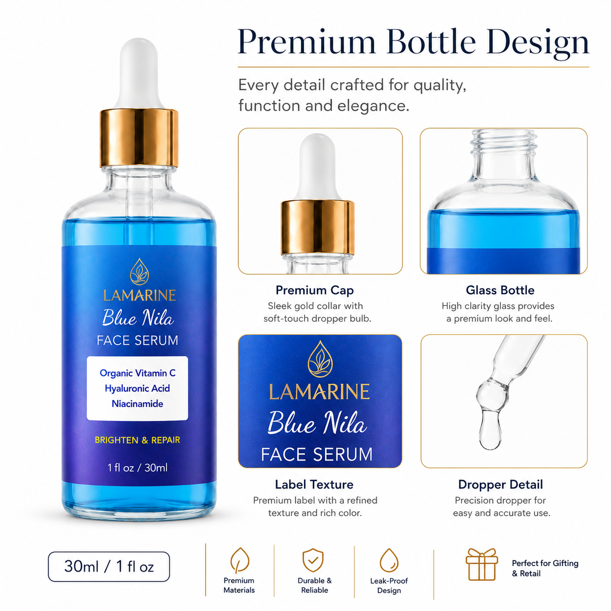 Natural Organic Vitamin C 30ml Carrot Liquid Skin Care Serum Skin Whitening NILA Serum for Women