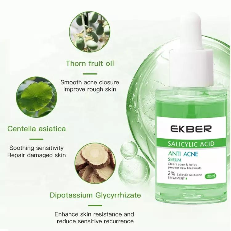 Salicylic Acid Anti Acne Oil Control Pimples Pores Removal Whitening Moisturizing Anti Aging Face Serum Turmeric Kojic Acid Acne Treatment Serum