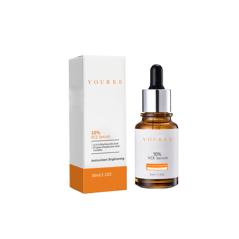 10% Vitamin C Ethyl Ascorbic Acid Serum Brightening Anti-Aging Dark Spot Removing Hydrating Hyaluronic Acid Face Serum OEM/ODM