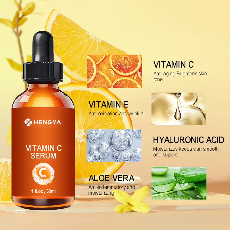 OEM High Quality Liquid Whitening Vitamin C Serum with Hyaluronic Acid for Face Anti-Aging &amp; Anti-Wrinkle Skin Care 30ml