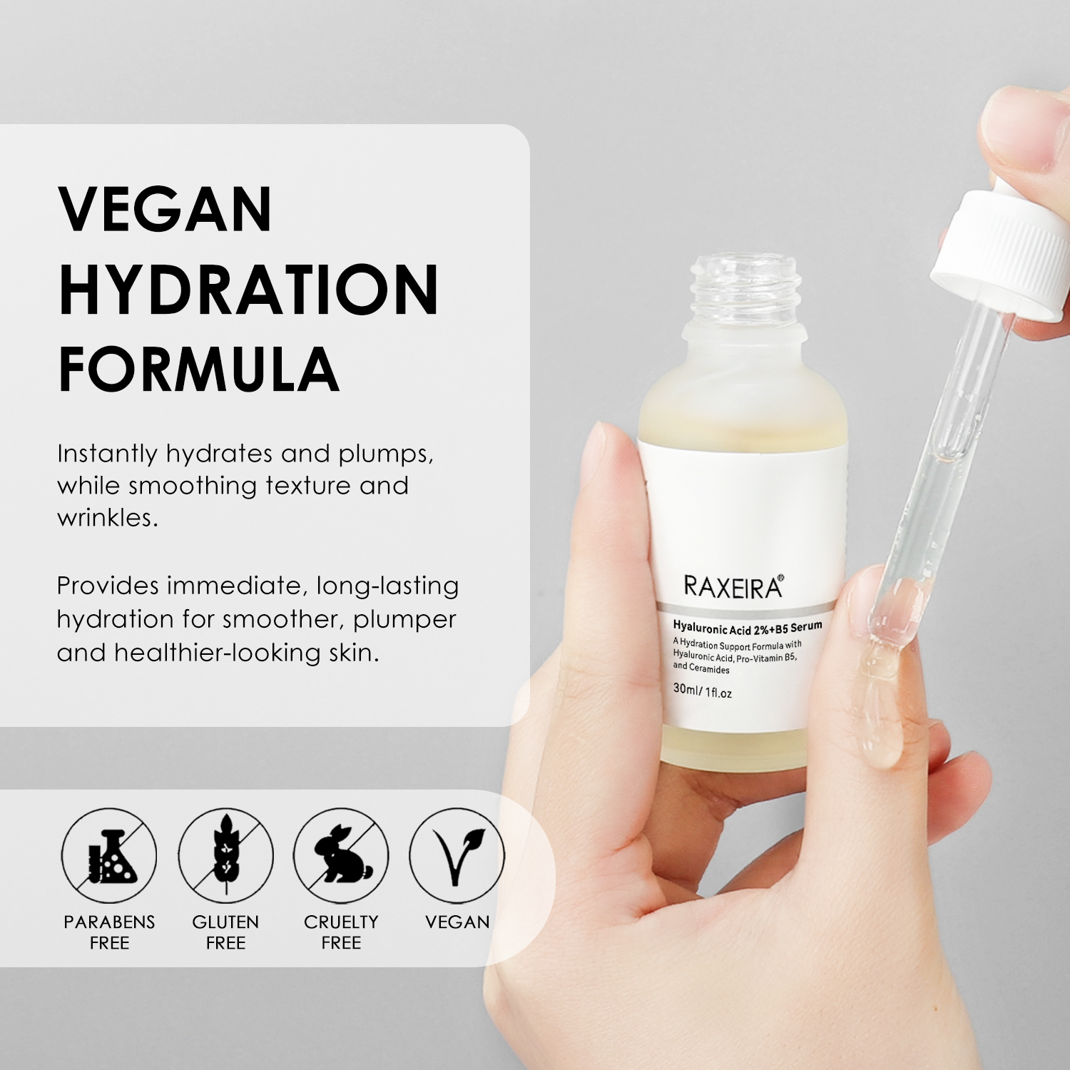 Wholesale Hot Selling Hyaluronic Acid Vitamin B5 Serum With Moisturizing Facial Skin Brightening Firming Serum 30ml