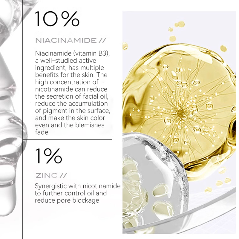 Face Niacinamide Serum Minimizes Pores Face Serum Factory Price 30ml Female Whitening Skincare Set Vegan Sensitive Skin OEM/ODM
