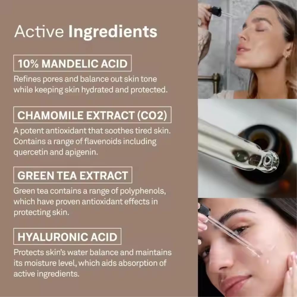 Private Label Mandelic Acid Serum AHA BHA Gentle Skin Exfoliator Facial Serum for Face, Exfoliant Peels, Unclogs Enlarged Pores