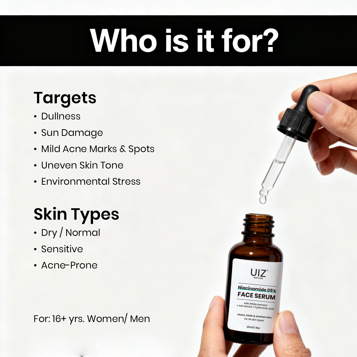 For Original Brand Skin Care Serum 10% Niacinamide &amp; 4% Tranexamic Acid Dark Spot Corrector &amp; Glowing Effect