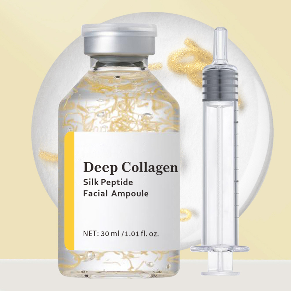 Anti-Aging Silk Protein Peptide Collagen Serum Powerful Lifting Facial Serum Fast Absorption Firming Support Dropship Service