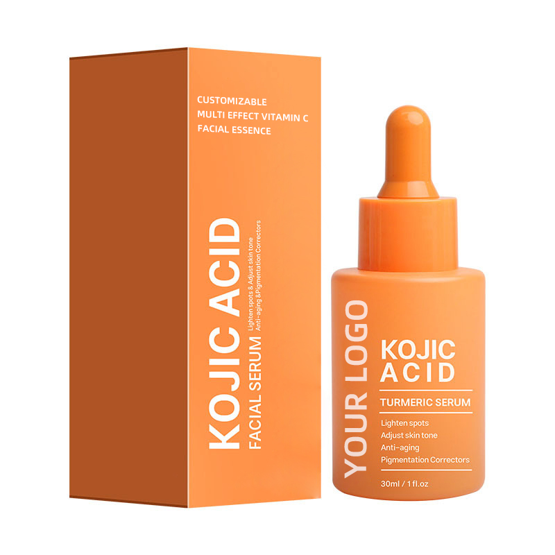 Customizable logo Multi Effect Vitamin C Facial Essence Kojic Acid Serum Vitamin c Turmeric Whitening and Black Spots Removal