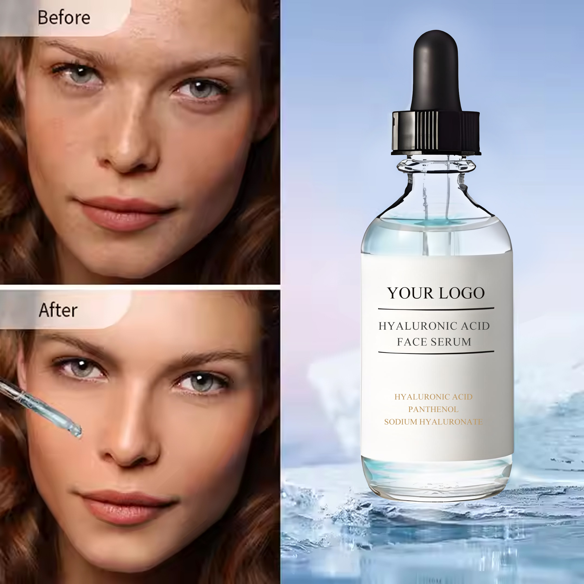 OEM/ODM Hyaluronic Acid B5 Vitamin Serum Custom logo 30ml Lightening Face Serum for Skin Barrier Repair &amp; Moisturizing Wholesale