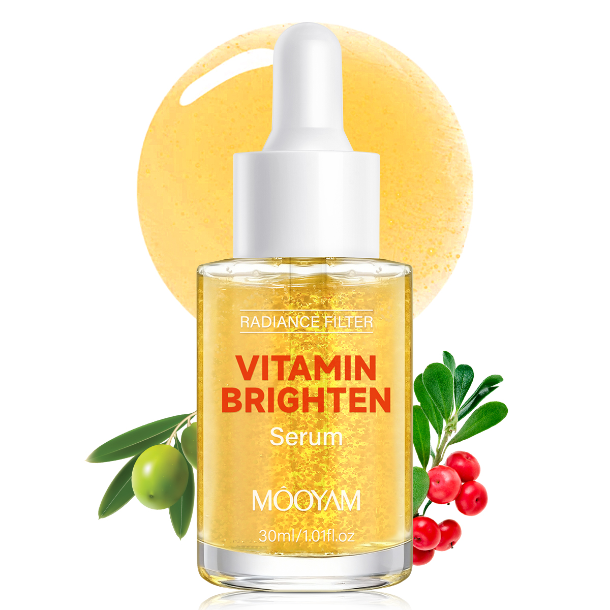 Private Label OEM Vitamin C Brighten Serum Hyaluronic Acid For Firm Skin Whitening Dark Spot/Freckle Fade For Face Serum 30ml