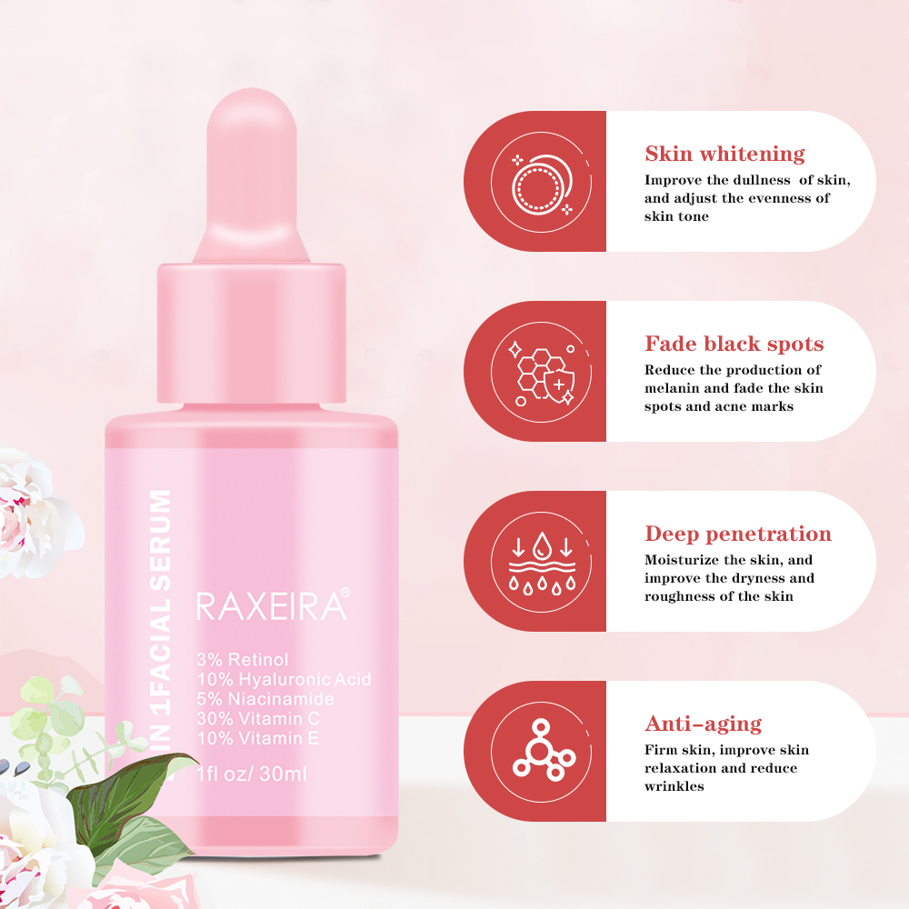 Wholesale Face Serum Hyaluronic Acid 10% Facial Niacinamide 5% Whitening Collagen 5% Vitamin C 30% 5 In 1 Skin Care Serum