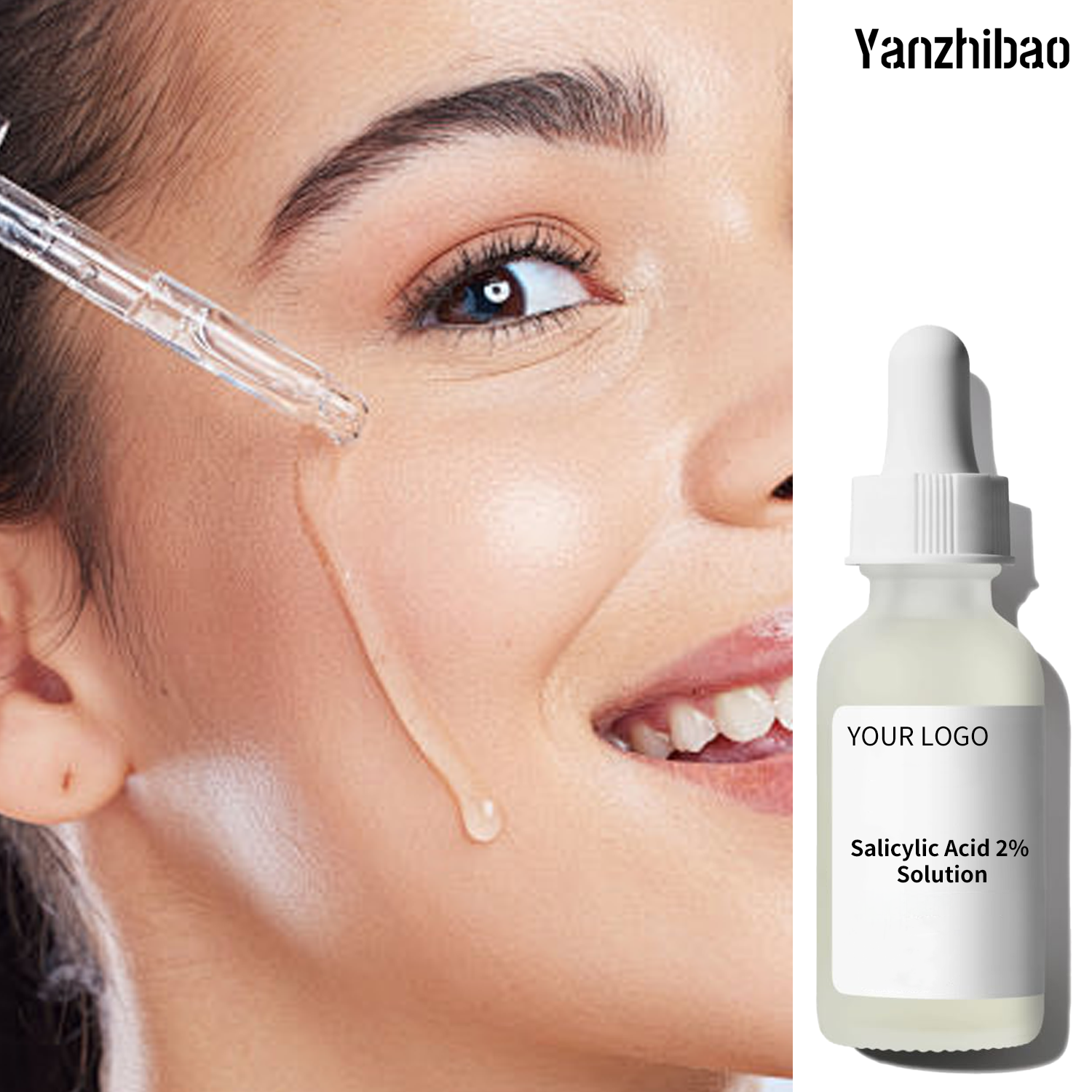 Private Label 2% Salicylic Acid Face Serum-Acne-Fighting Pore-Clearing Formula for Oily/Blemish-Prone Skin Fragrance-Free