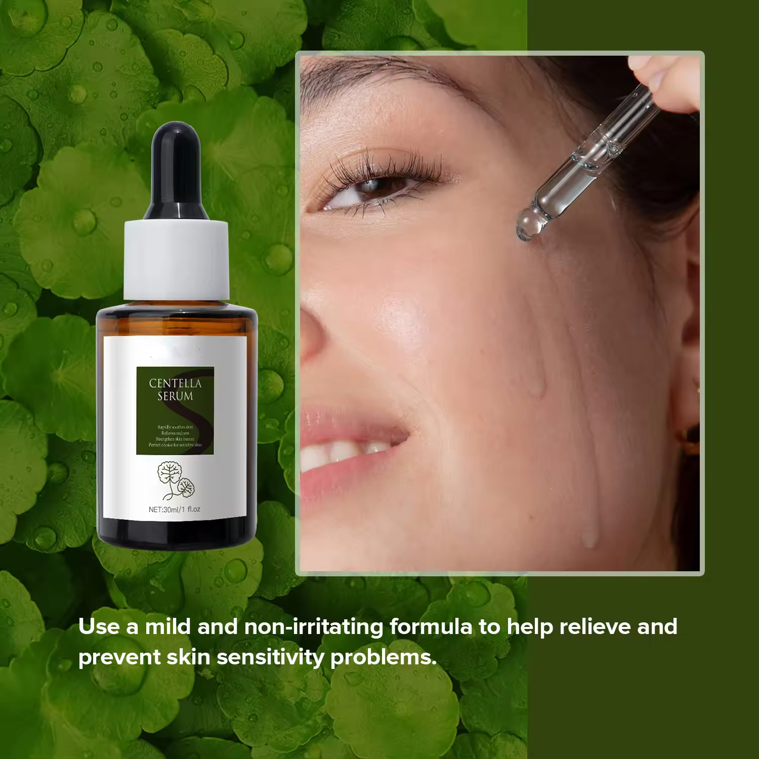 Private Brand Natural Centella C Serum Hyaluronic Acid-Based Face For Essence For Acne Treatment Soothing Sensitive Skin Home