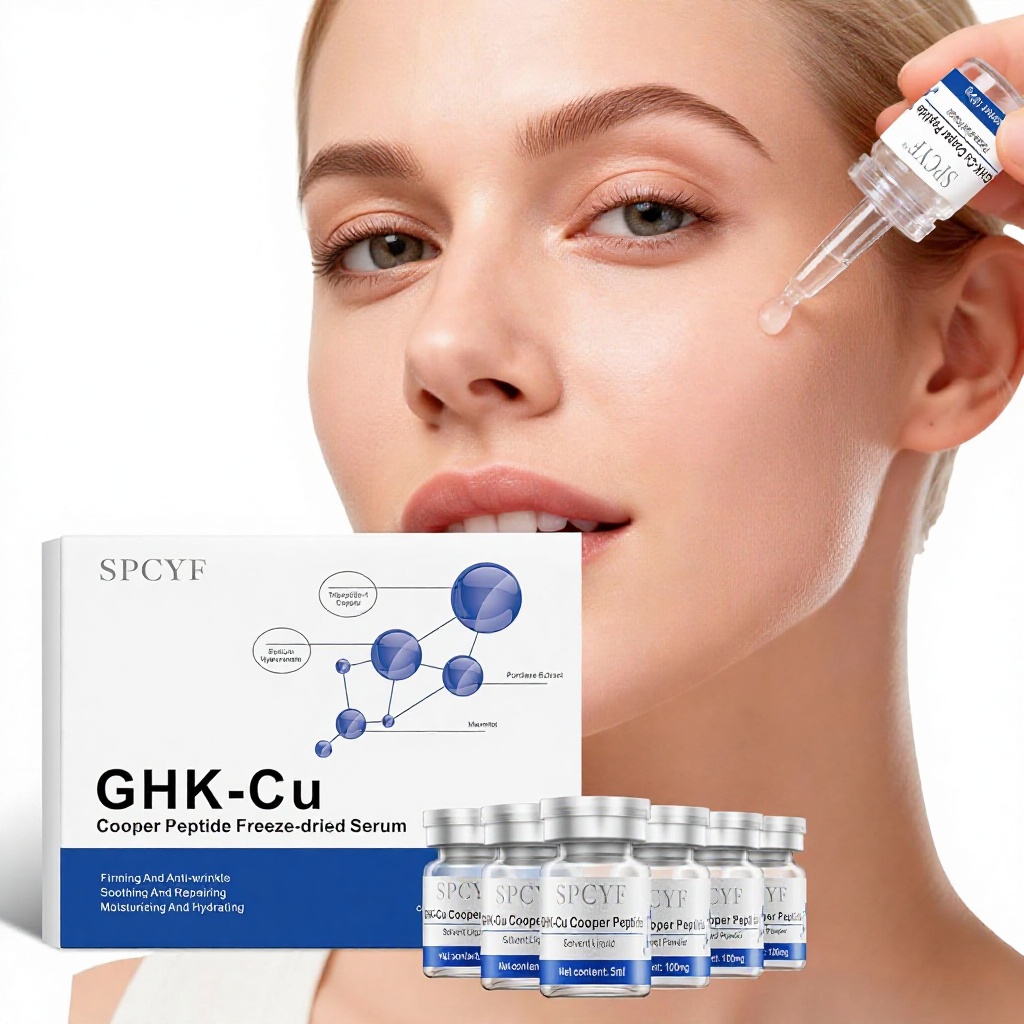 OEM Copper Peptides Serum Face Repairing Tightening Collagen Boosting GHK-Cu Peptide Hyaluronic Acid Anti-Aging Skincare