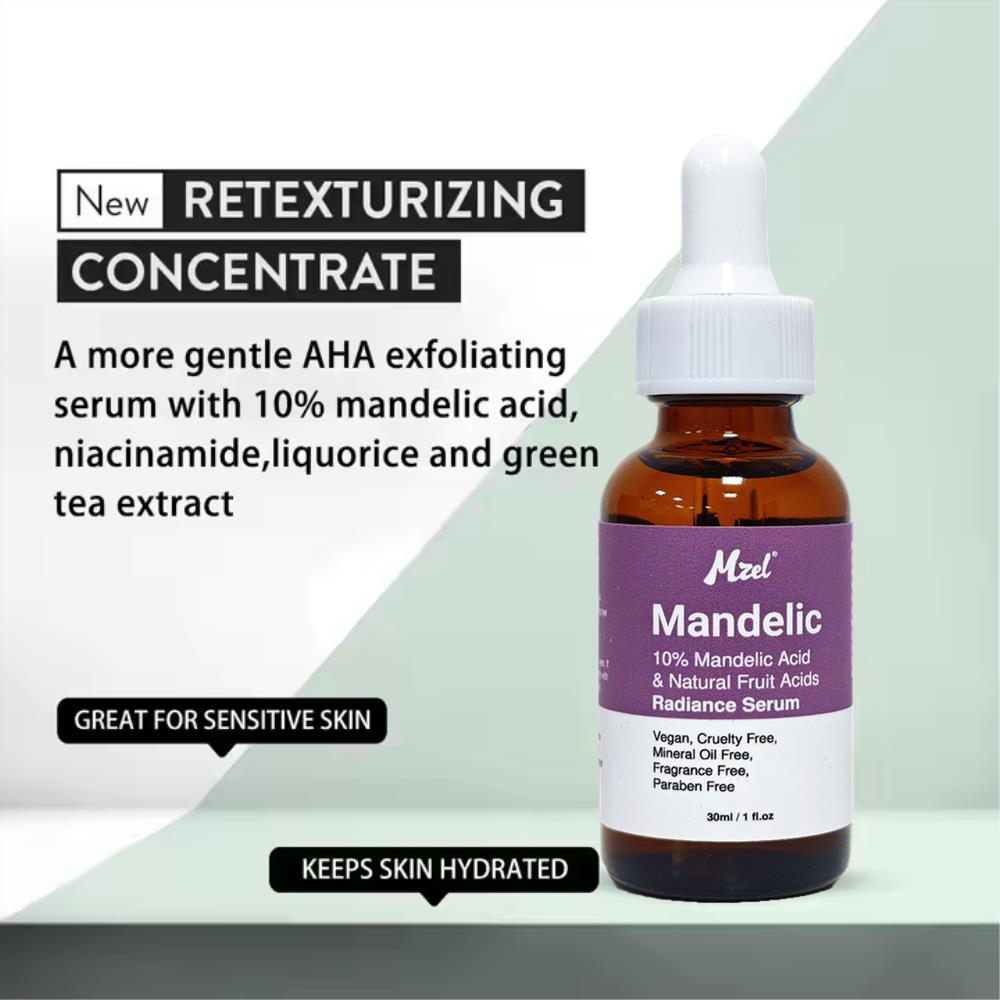 Private Label Mandelic Acid Serum AHA BHA Gentle Skin Exfoliator Facial Serum for Face, Exfoliant Peels, Unclogs Enlarged Pores