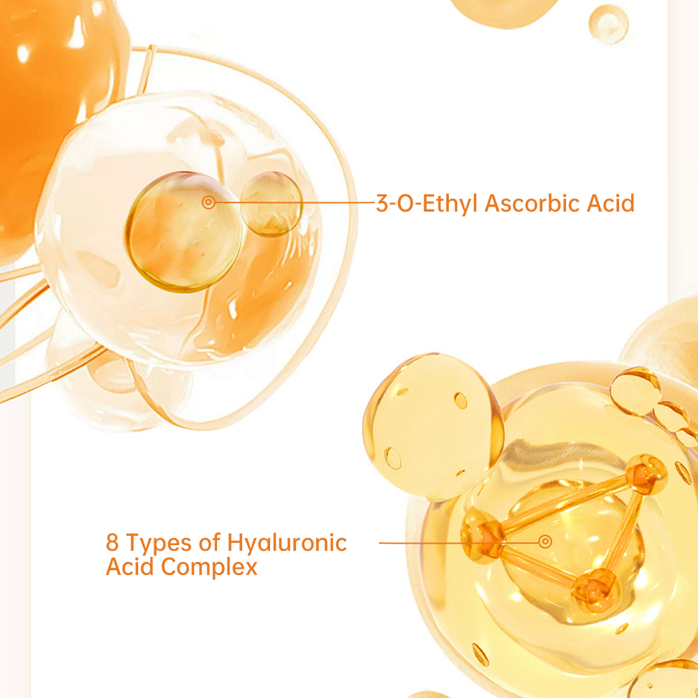 10% Vitamin C Ethyl Ascorbic Acid Serum Brightening Anti-Aging Dark Spot Removing Hydrating Hyaluronic Acid Face Serum OEM/ODM