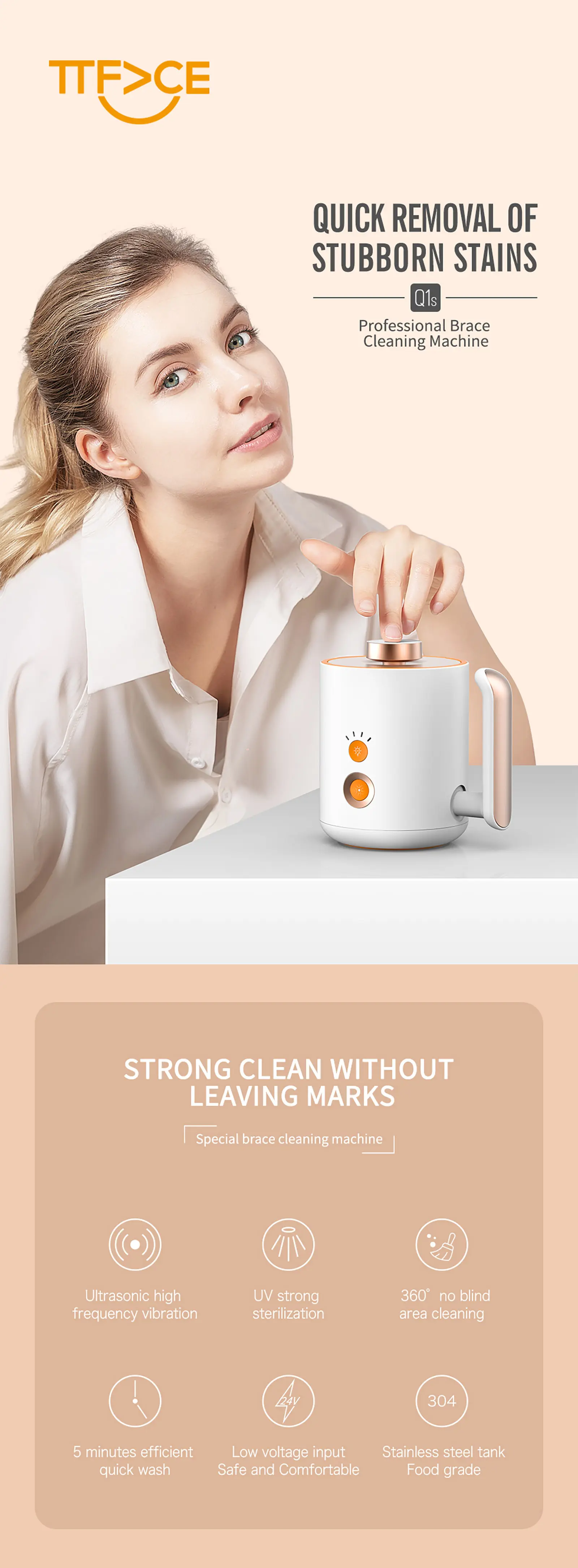 TTFACE Ultrasonic Dental Cleaner Showcase 1