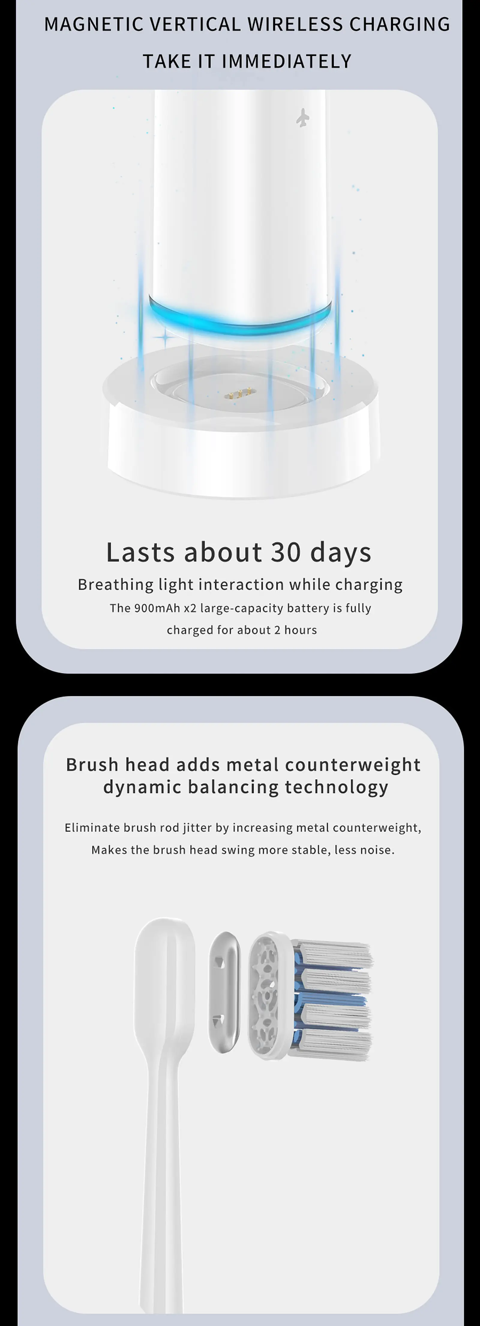 Dual-Frequency Oscillating Electric Toothbrush Accessories