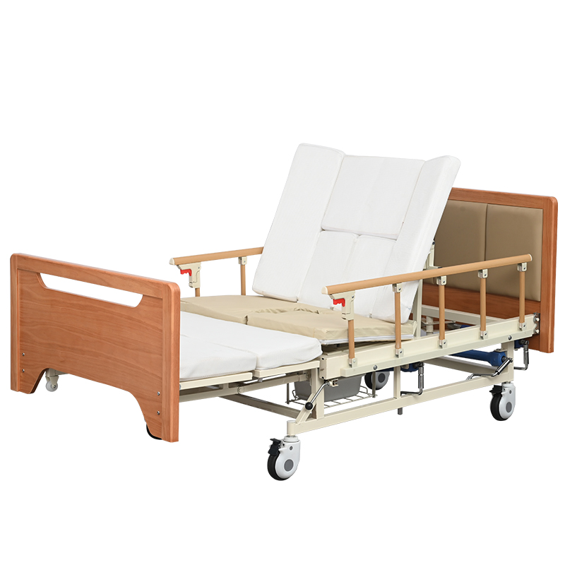 Manual Adjustable Medical Nursing Bed on Casters with Multiple Functions for Patients as Hospital Equipment - E