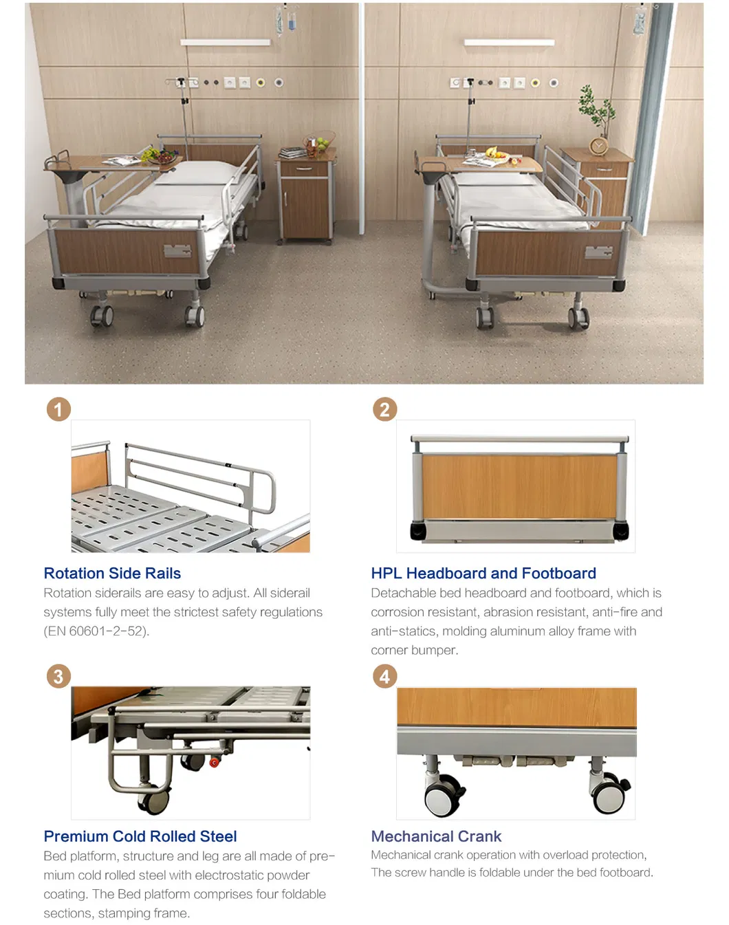 Manual Medical Bed Feature 1