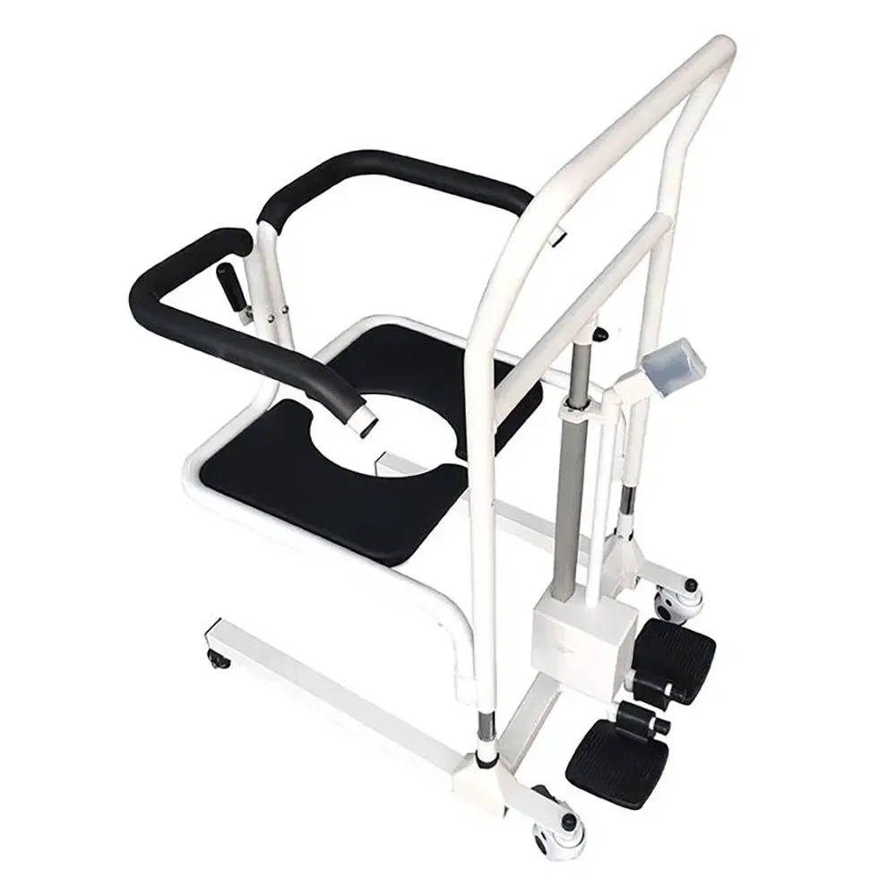 Mobile Medical Chair with Hydraulic Lift for Elderly Patient Transfer Support